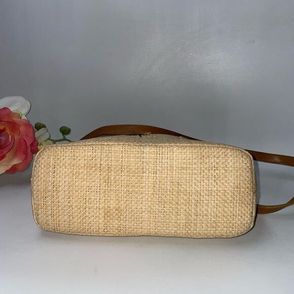 Fossil Straw Leather Trim Handbag - Picture 5 of 10